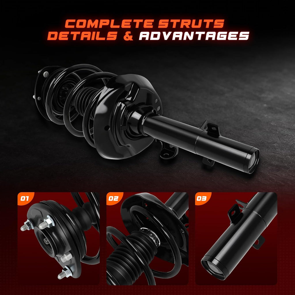 CCIYU Front Complete Strut shock and Strut Fit for Honda for Accord 13-17