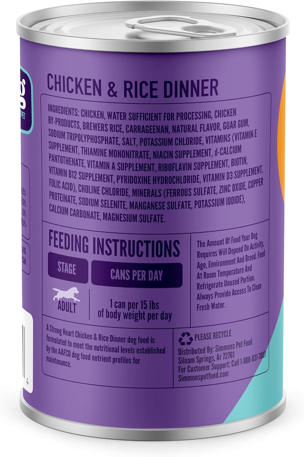 A Strong Heart Dog Food Loaf, Chicken & Rice, 13.2oz Cans, 12-Pack