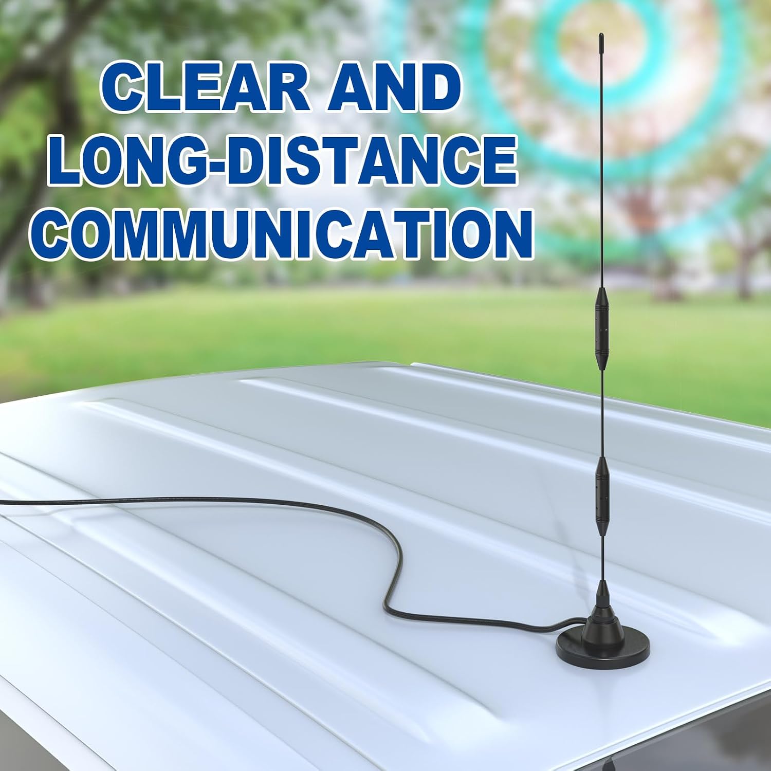 Car Mobile Ham Radio Antenna, Dual Band UHF VHF PL259 Antenna | 136-174/400-480MHz, Magnetic Base Antenna with SMA