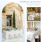 4 Pack White Polyester 90x156 Inch Tablecloths
