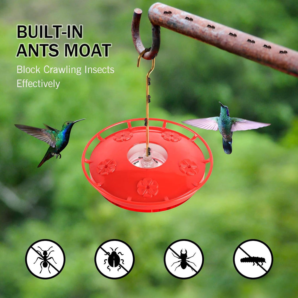 2 Pack 16 oz Saucer Hummingbird Feeders for Outdoors, Garden Decor