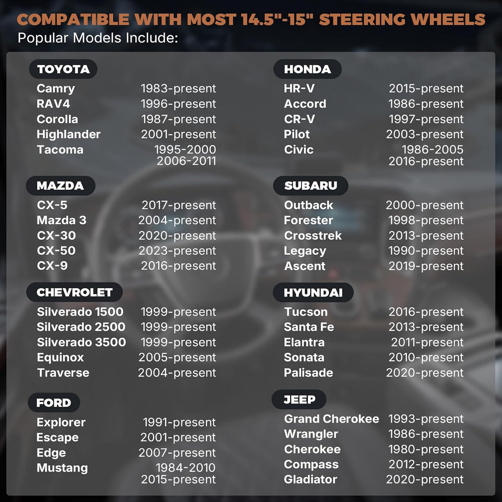 Carbon Fiber Leather Steering Wheel Cover with Anti-Slip Grip, 3D Textured Design, 14.5-15 Inch Car Steering Wheel