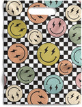 9x12 Merchandise Gift Bags with Handles, 100 Pack, Smile Face
