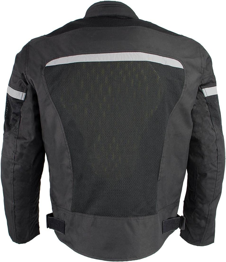 Men’s CE Armored All-Season Motorcycle Jacket - X-Large | All Seasons, Impact Protection ,Textile Racer Design, Vented