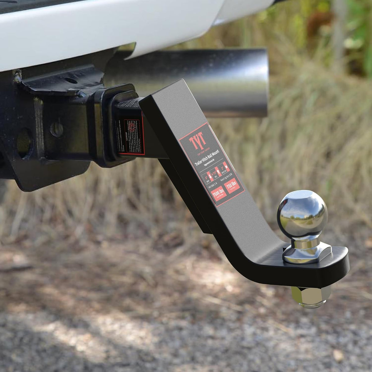 6-Inch Drop Trailer Hitch Ball Mount with 2" Ball for 2-Inch Receiver