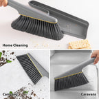 Small Broom and Dustpan Set, Hand Mini Dust-Pan and Brush,1 Pcs Gray