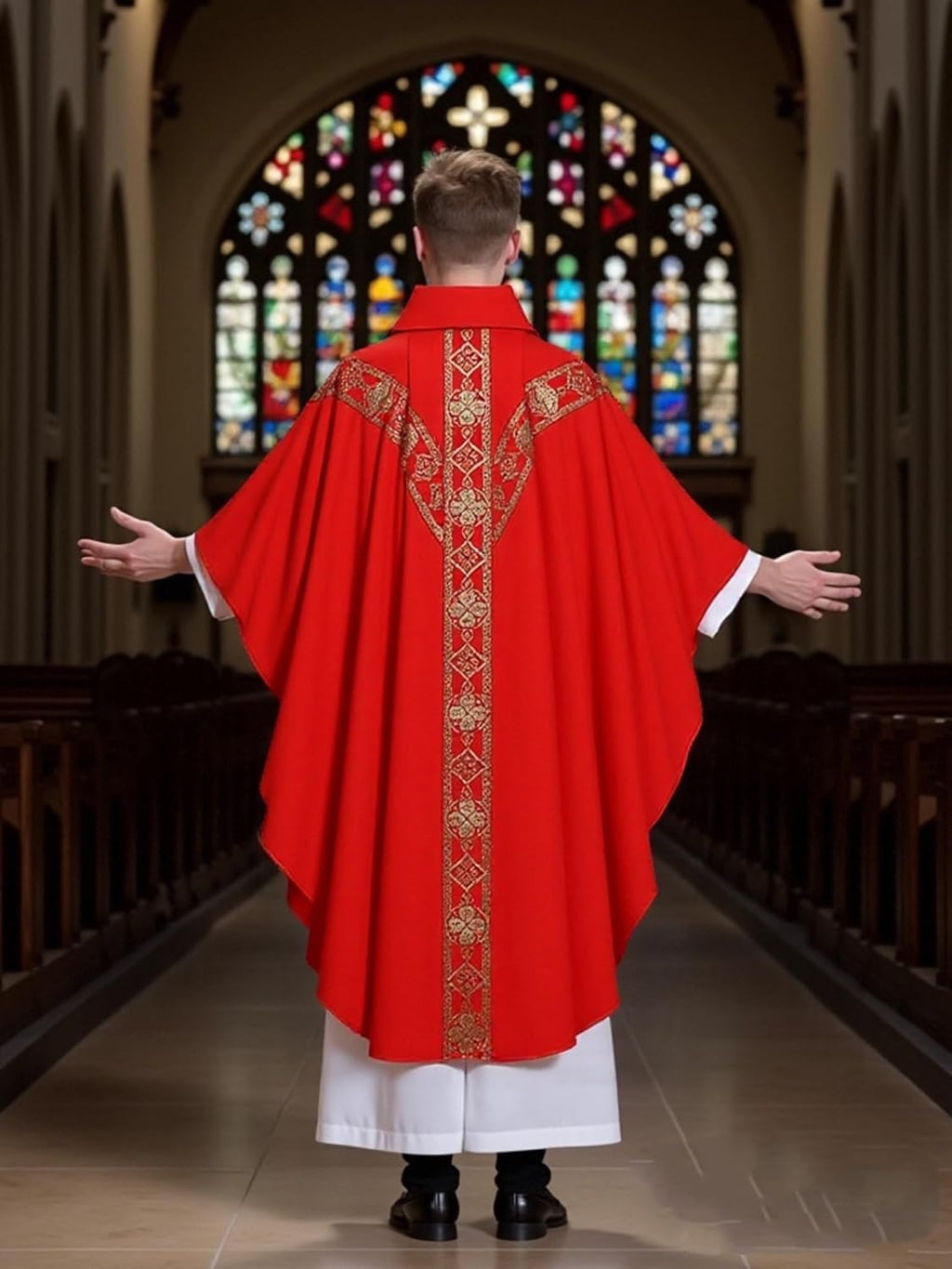 Church Catholic Priest Chasubles Vestments for Church Mass Vestments Robe with Stole