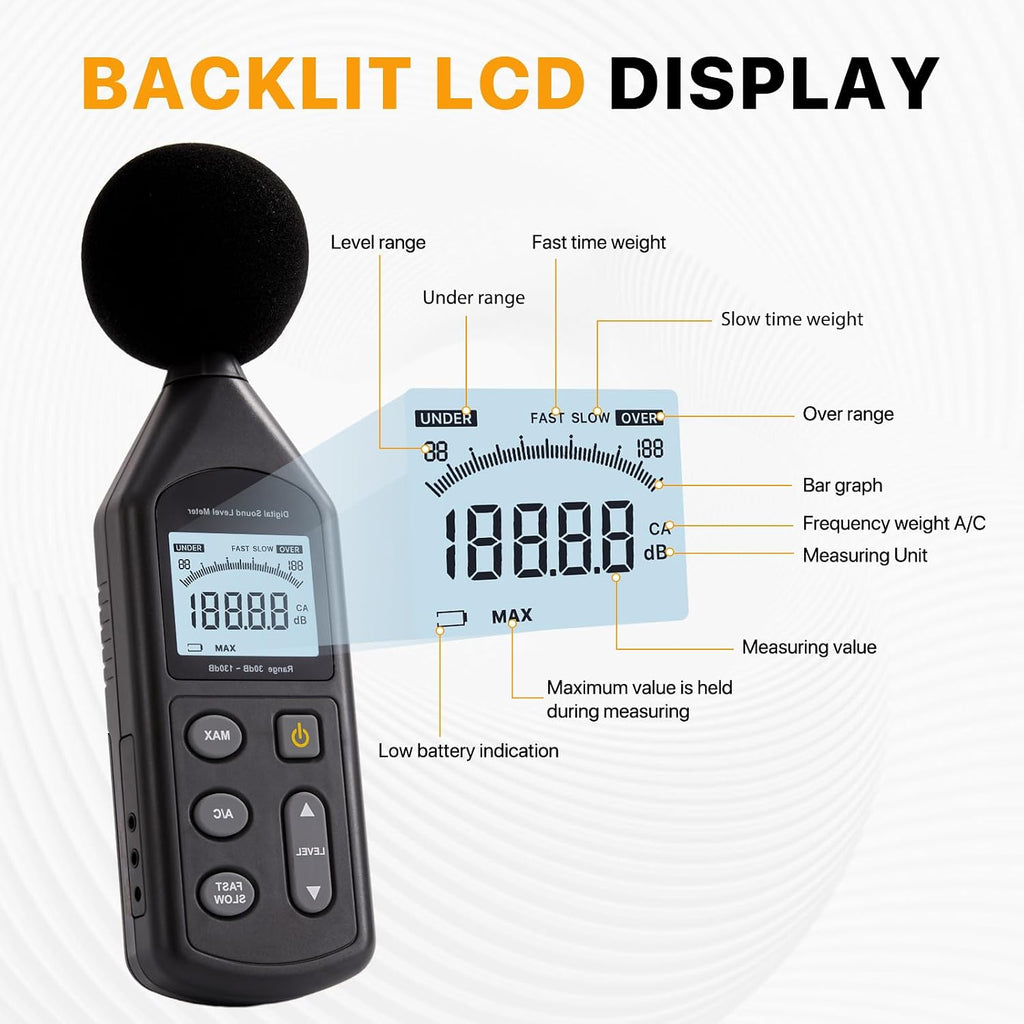 DB-01 Decibel Meter & Sound Level Meter 30-130dB
