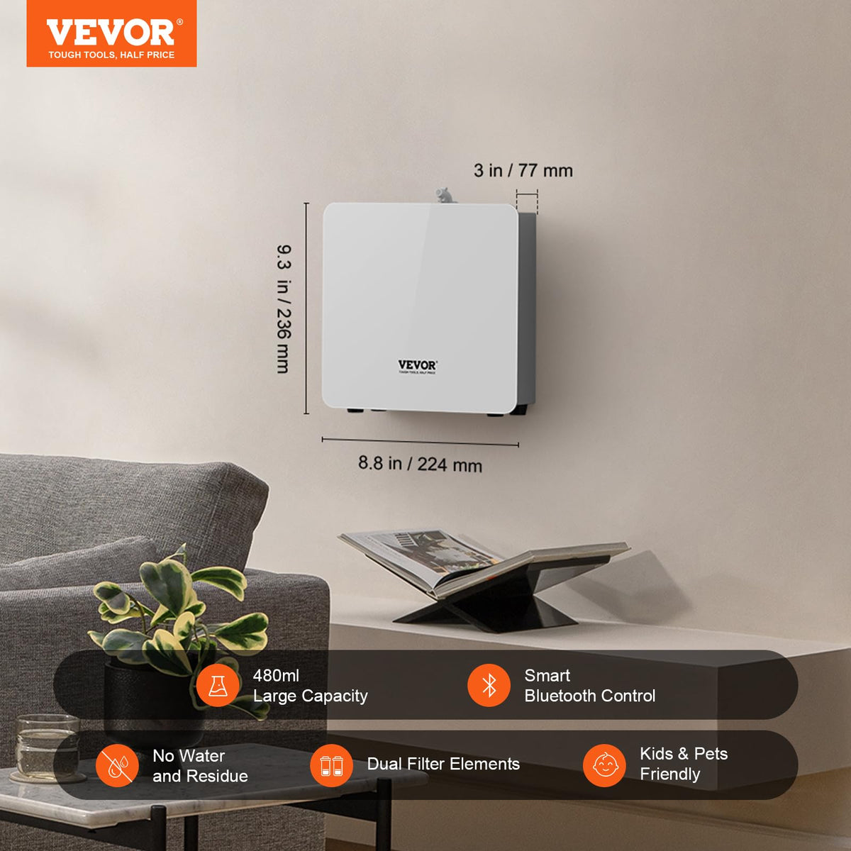 Scent Air Machine for Home, 480ml Bluetooth Smart Essential Oil Diffuser with Cold Air Tech, Waterless Scent Diffuser