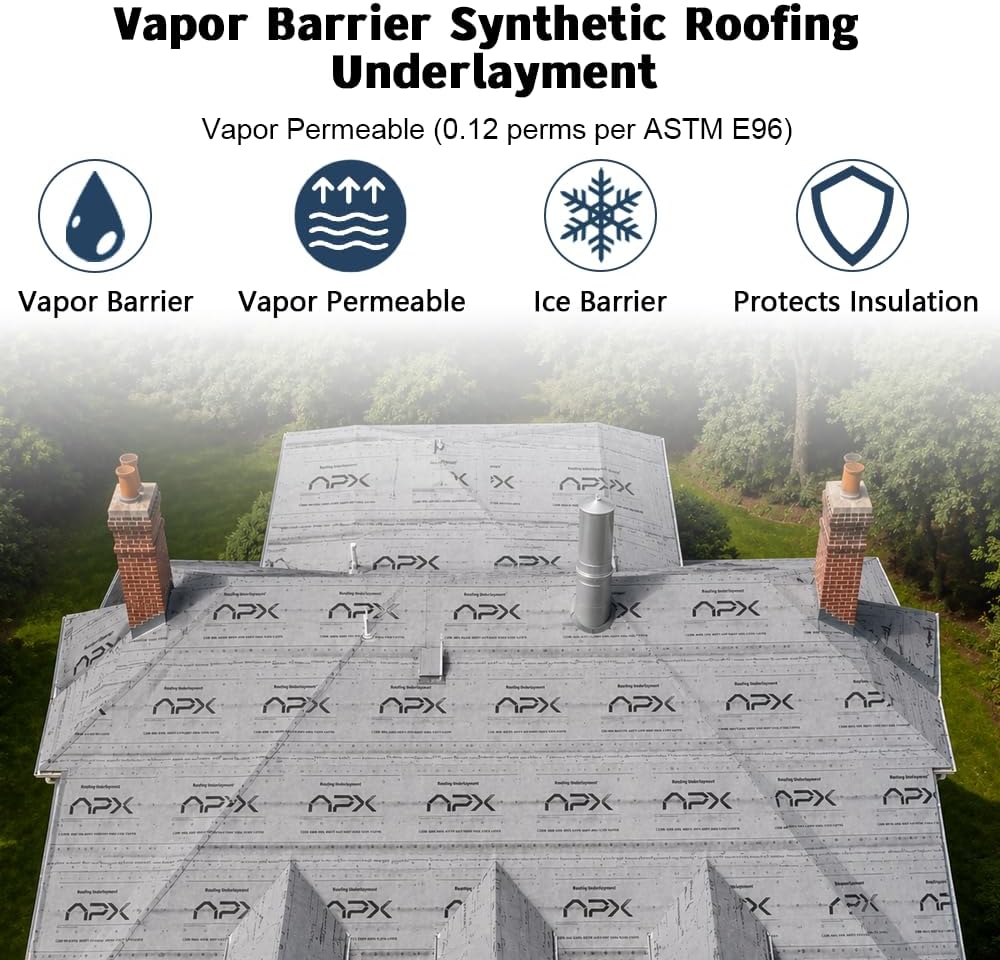 Roof Underlayment Roll Synthetic, Roofing Paper, 48in x 250ft.