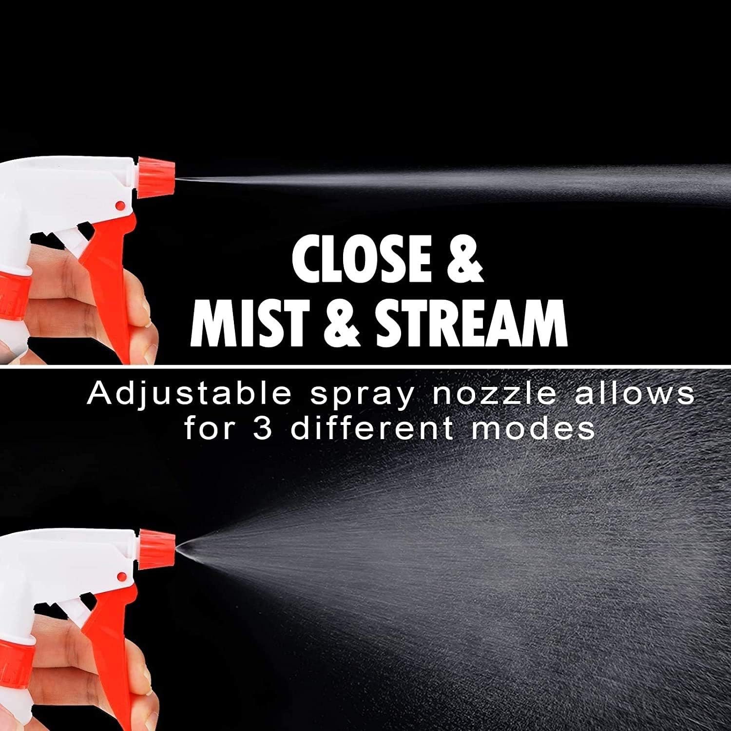 Empty Spray Bottles (16oz/2Pack) - Adjustable Spray Bottles for Cleaning Solutions - No Leak and Clog - HDPE spray