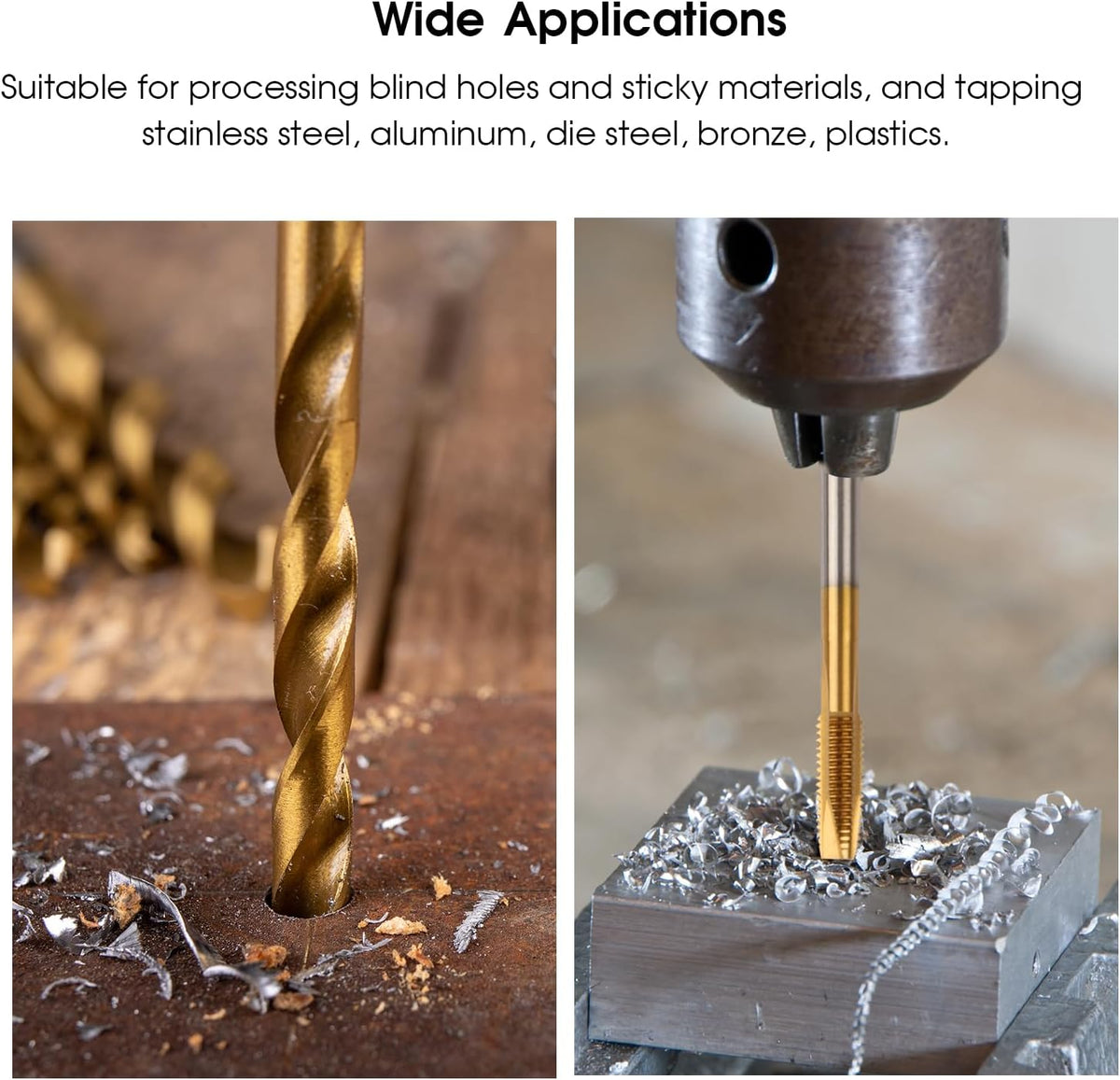 M4 x 0.7 Spiral Point Thread Tap with 3.3mm Twist Drill Bit Set,Metric Titanium Plated HSS 6542,High Precision Machine Threading Tool