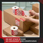 4 Rolls 3" x 4" 2000 Labels Do Not Stack Stickers, Heavy Duty Warning Labels for Shipping Boxes, Fragile Packages &