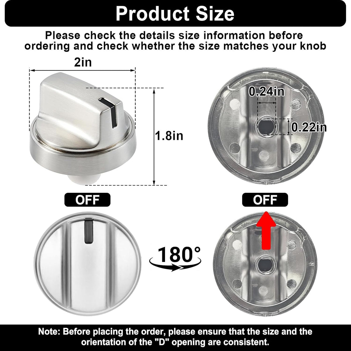 WB03X29300 Stove Knobs Compatible with GE Gas Cooktop Range - 5 Pack