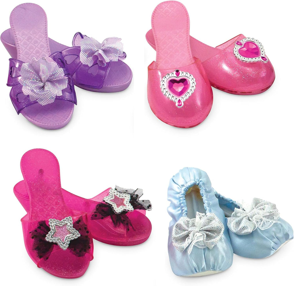 Melissa & Doug Dress-Up Shoes Set for Kids (4 Pairs) – Step In Style! High-Heeled Role Play Shoes – Pretend Play