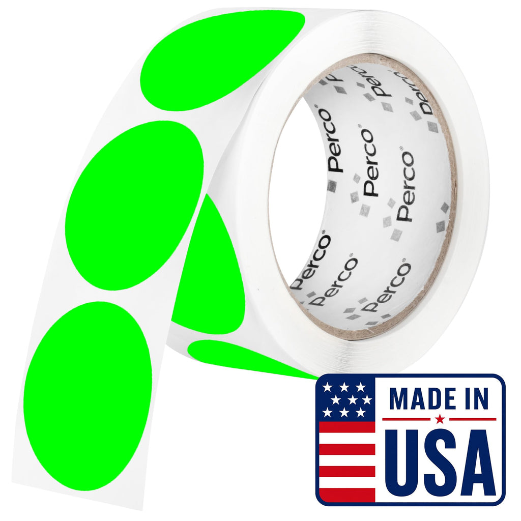 Neon Green Round Circle Dot Sticker 2-Inch Labels with Perforation for Easy Tear-Off, 500 Stickers per Roll - in
