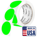 Neon Green Round Circle Dot Sticker 2-Inch Labels with Perforation for Easy Tear-Off, 500 Stickers per Roll - in