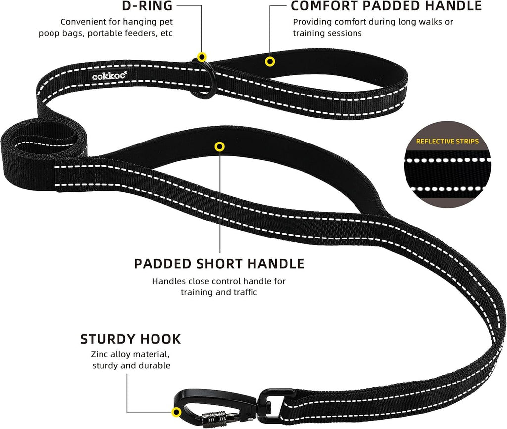 Heavy Duty Dog Leash for Large Dogs,Double Handle Leashes,Medium 6FT