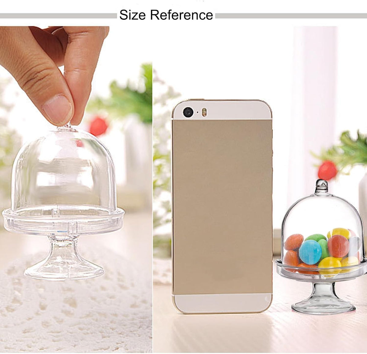 36 Pack Mini Cake Plate with Lid, Plastic Cupcake Stand Dome Cover, Clear Small Cake Display Stand for Chocolate