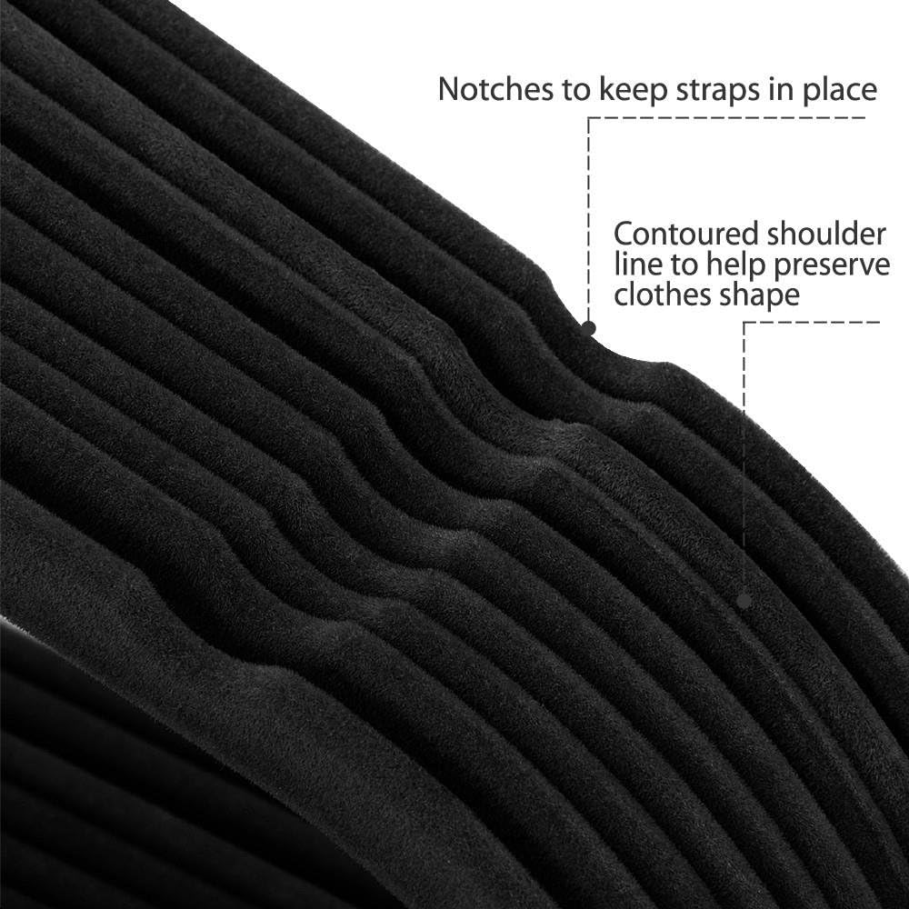 aheetech Velvet Hangers 100 Pack, Non-Slip Cascading Hangers, Swivel Hook | Slim Space-Saving Profile: The 0.2-inch