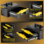 5-in-1 Stackable Rolling Tool Box with Wheels and Drawers