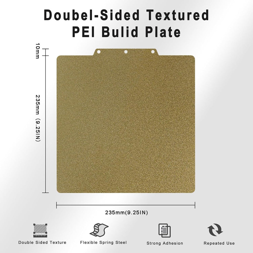 Dual-Sided Textured PEI Build Plate for Flashforge Adventurer 5M, 235x235mm | Magnetic Flexible PEI Spring Steel