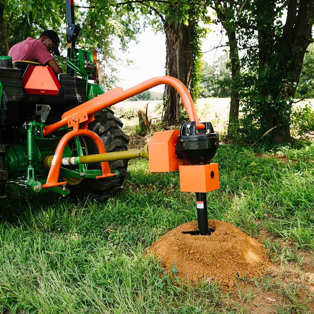 30 HP 3 Point Post Hole Digger with 12" Auger Attachment, Fits Cat 1 Tractors for Fence Post Holes, Deck Installation