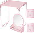 Locker Shelf with Locker Mirror Magnetic & 2 Magnetic Pen Cups, Locker Organizer for Work, Mesh Metal Locker
