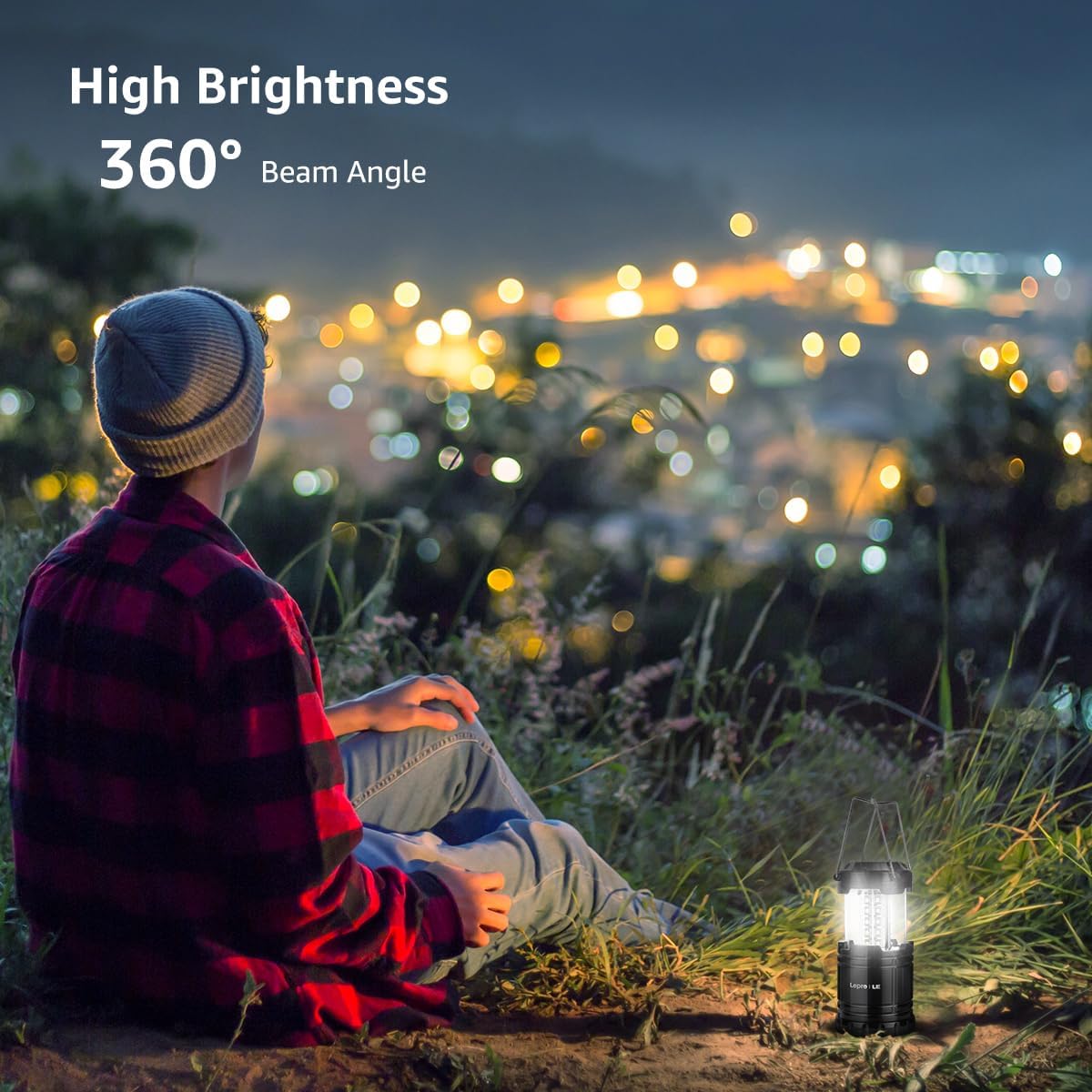 LED Camping Lanterns Battery Powered, Collapsible, IPX4 Water Resistant, Outdoor Portable Lights for Emergency