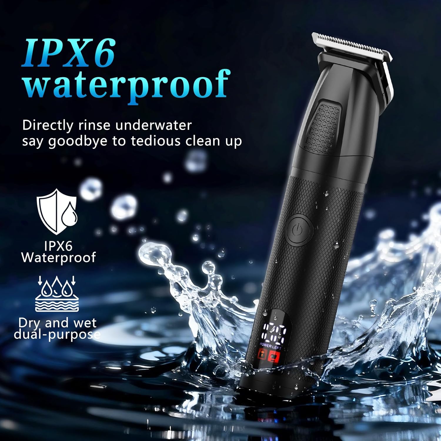 Beard Trimmer for Men 6 in 1 Cordless Waterproof Electric Hair Clippers Mustache Body Face Trimmer All in One