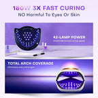 UV Nail Lamp, 180W LED Nail Dryer for Gel Polish, Touch Screen, 42 Beads | Auto Sensor Curing Light with LCD Display