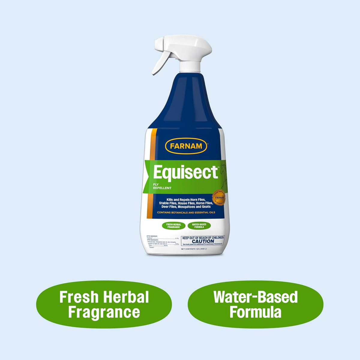 Equisect Water-Based Botanical Fly Repellent for Horses, 32 oz