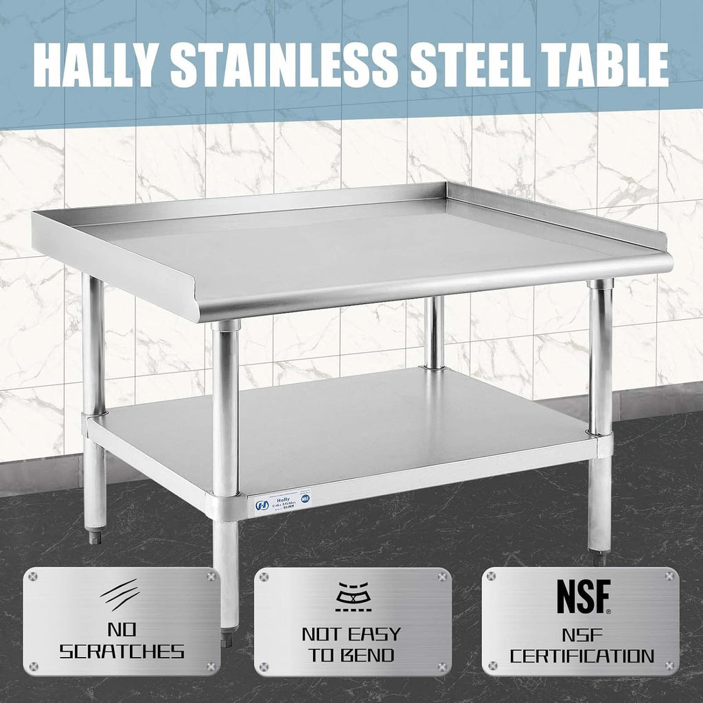 Hally Stainless Steel Equipment Stand 28"x36" Commercial Prep & Work Table