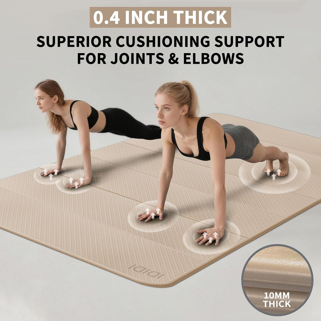 Foldable Yoga Mat Extra Large (74.0" x 47.2" x 0.4") | Double-Sided Non-Slip,Extra Wide Foldable Design,10mm Extra