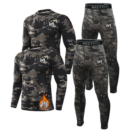 Thermal Underwear for Men,Men's Base Layer,2 Sets Long Johns Lined with Hunting Gear