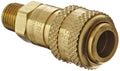 Dixon Valve 2DM2-B Brass Automatic Industrial Interchange Pneumatic Fitting, Socket, 1/4" Coupler x 1/4" - 18 NPTF Male Thread