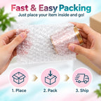 50Pack10x14" Clear Bubble Out Bags, Double-Wall Cushioned Pouch for Packing