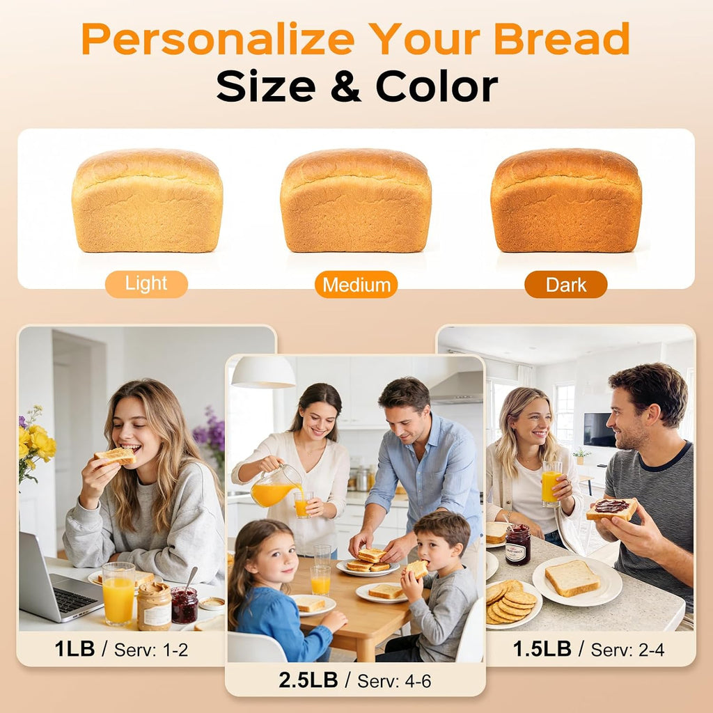 25-in-1 2.5LB Bread Maker with Built-in Electronic Scale