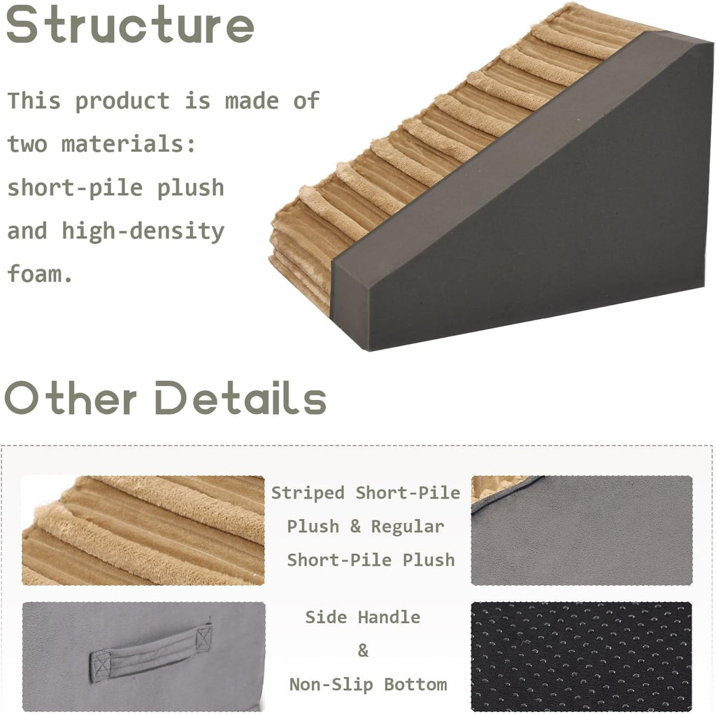 Dog Stairs for Small Dogs, 3-Step Pet Stairs with Non-Slip Bottom,Indoor Pet Steps for Cats,Comfort, Durable Washable