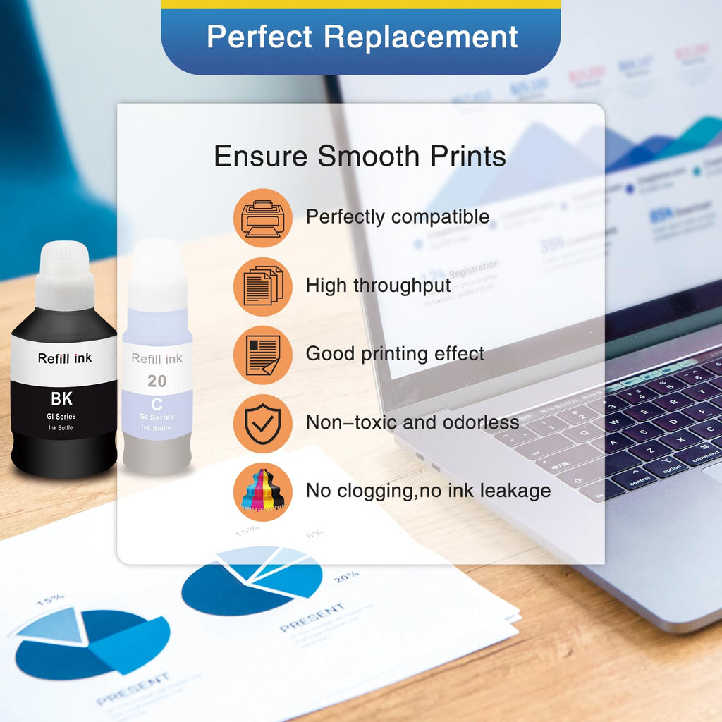 GI-20 GI20 GI 20 20 Ink Refill Bottles Compatible for Canon G6020 G7020