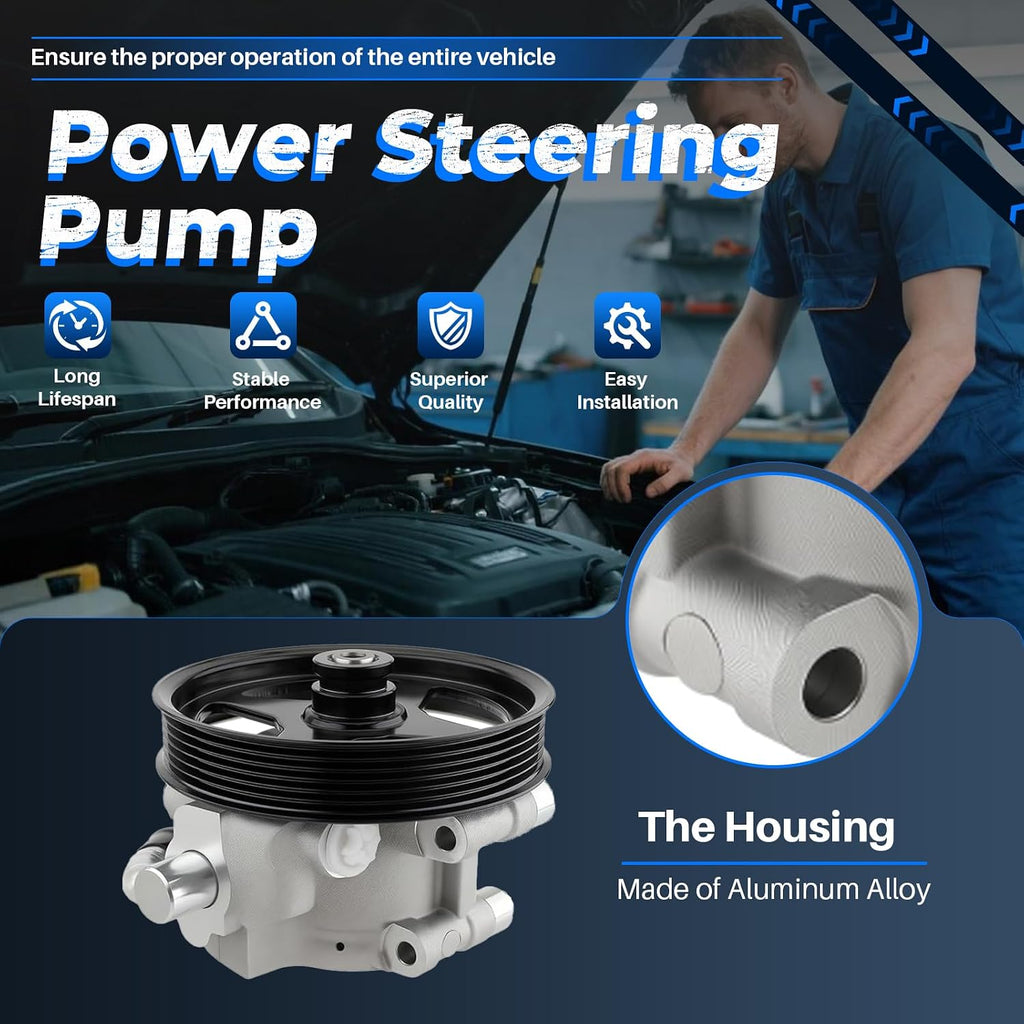 AUTOKAY N7120122A1 Power Steering Pump With Pulley for Ford Expedition