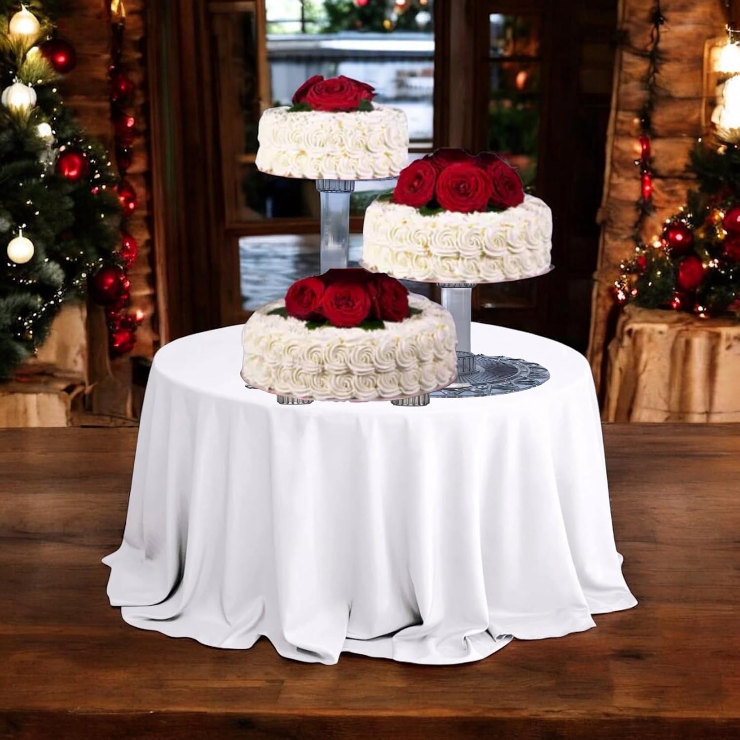3 Tier Acrylic Wedding Cake Stand Set, Multi-Tier Cake Cupcake Holder, Topper Dessert Table Display Set, Tiered Tray