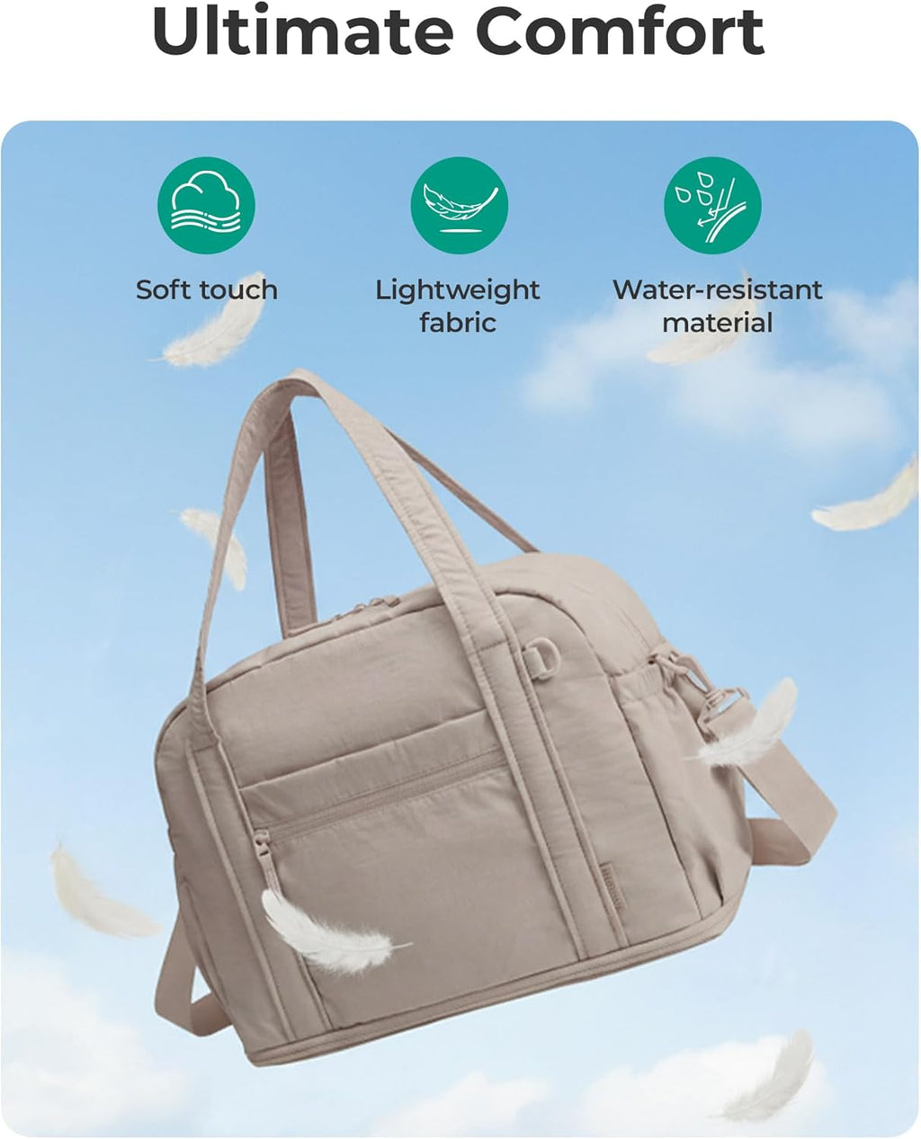 Expandable Personal Item Travel Bag, Lightweight Gym Bag for Women, 24L Weekender Travel Duffle with Toiletry Bag