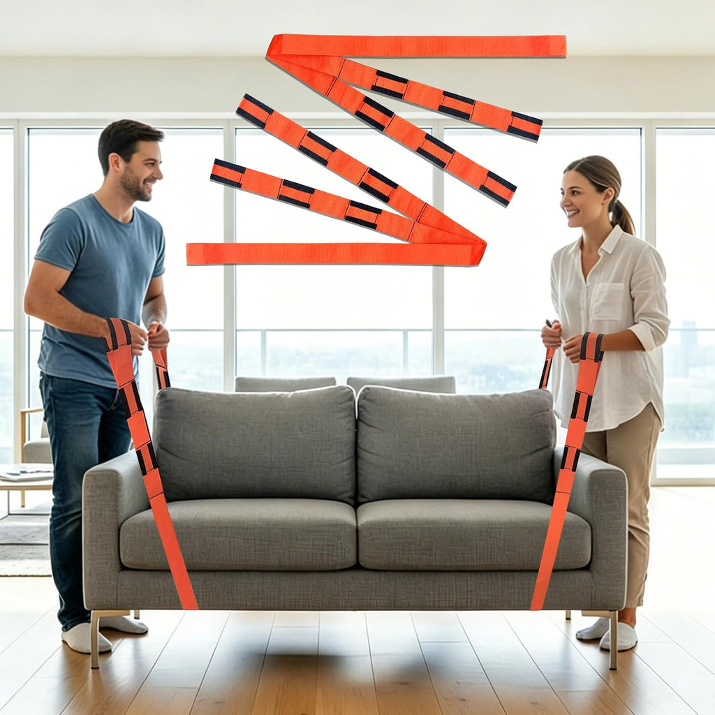 2-Pack Heavy Duty Furniture Moving Straps, 660LBS Adjustable PP Lifting Bands, Ergonomic Portable Carrying Belts for