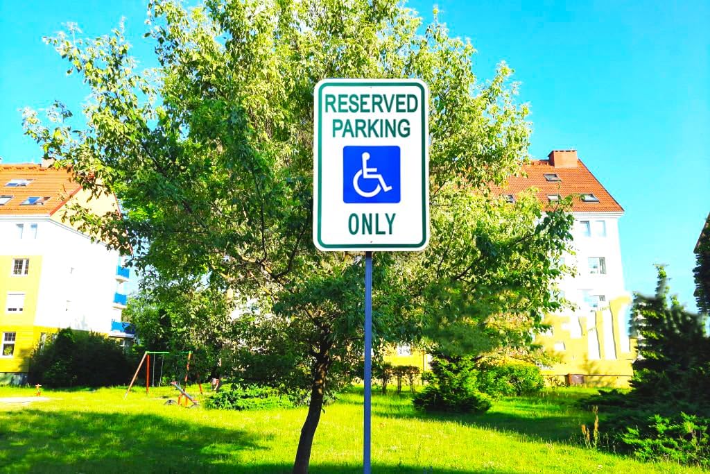 Reserved Handicap Parking Sign - Large 12 x 18 Inches Aluminum Ada Sign, Engineer Grade Reflective, UV Protected and