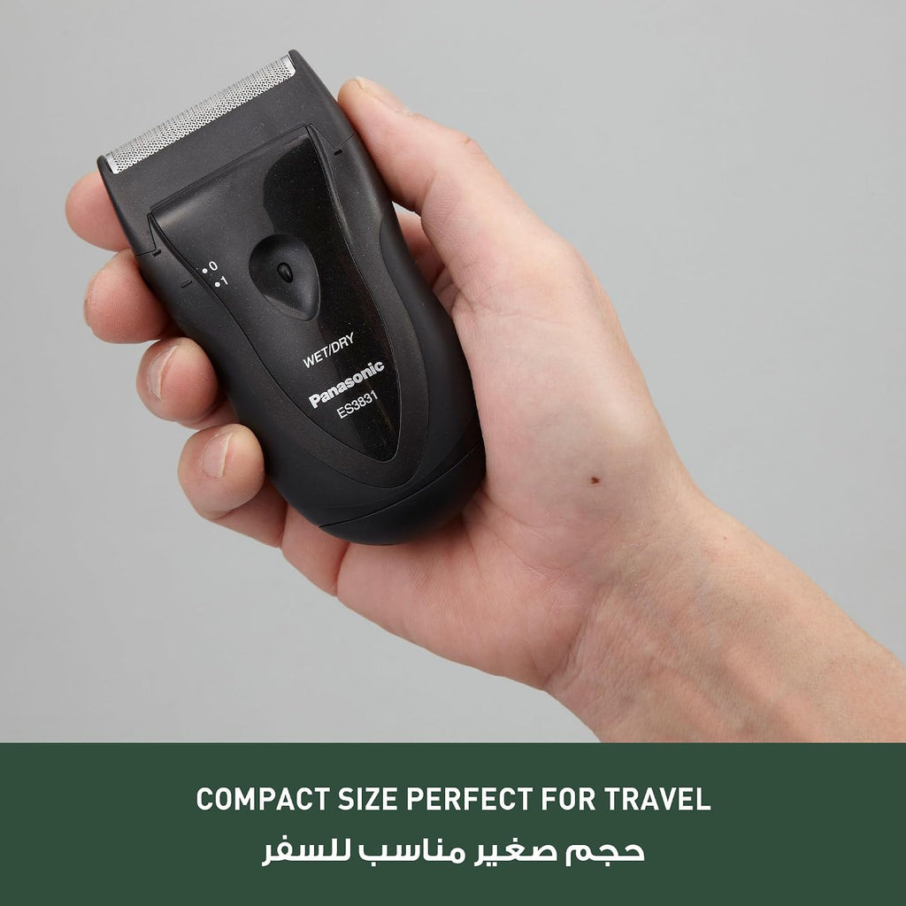 Electric Razor for Men, Cordless Wet Dry Lightweight Shaver with Ergonomic Grip, ES3831K, Black