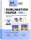 Sublimation Paper - Heat Transfer Paper 100 Sheets 8.3" x 11.7" for Any Epson HP Canon Sawgrass Inkjet Printer with