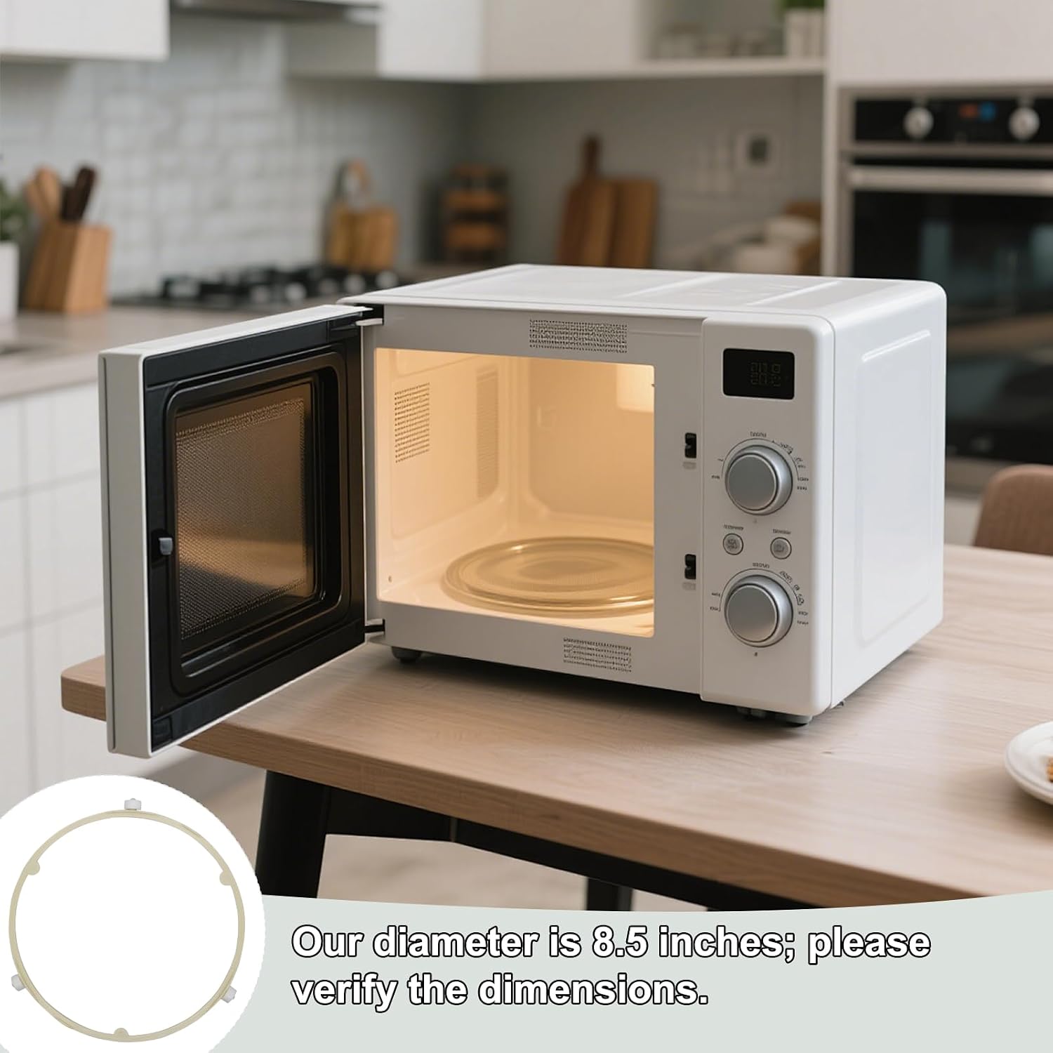 8.5in Microwave Plate Replacement, Microwave Roller Ring Replacement Accessories Compatible with Ge Samsung