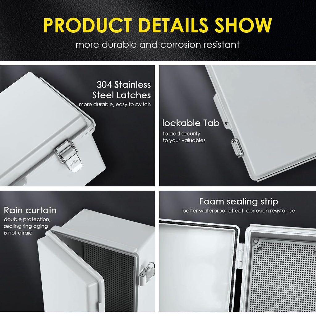IP67 ABS Outdoor Electrical Junction Box Waterproof with Aluminum DIN Rail