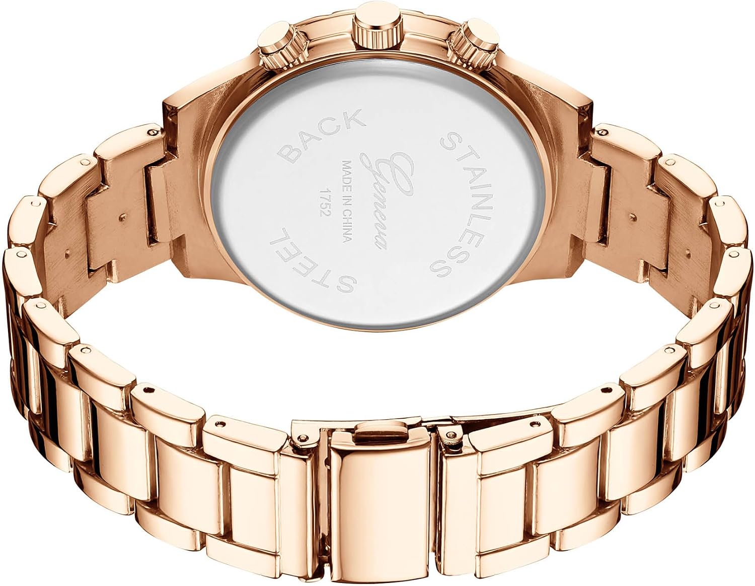 Luxury Unisex Watch Crystal Quartz Calendar Gold Silver Stainless Steel Wrist Watch